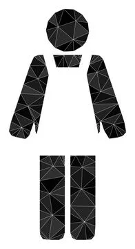 Worker Person Low-Poly Mocaic Icon Stock Illustration