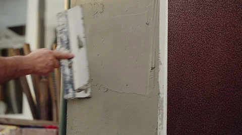 Worker Plastering Wall Video stock 24825538