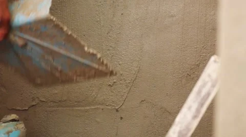 Worker Plastering Wall 스톡 동영상 55727756