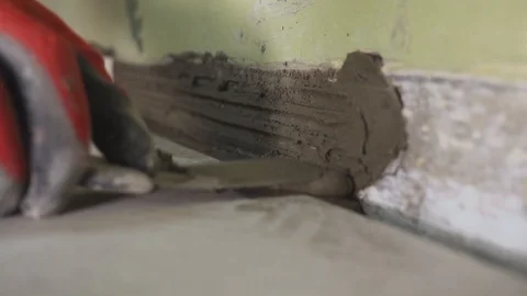 The worker plastering the wall. stedicam shoting. closeup 스톡 동영상 88691165