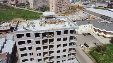 The Worker Plasters The Exterior Stock Footage 168954191