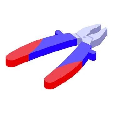 Worker pliers icon isometric vector. Wall house Stock Illustration