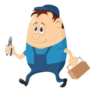 Worker with pliers Stock Illustration