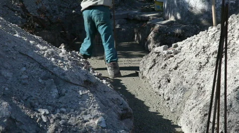 Worker pours the foundation of building 스톡 동영상 877944