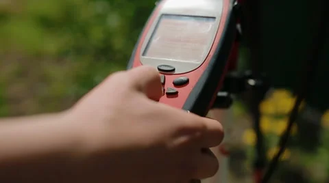 Worker prepare geodetic device for surveying Stock Footage 68190828