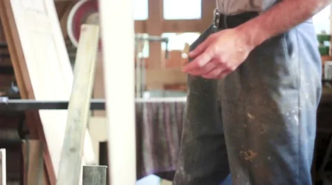 Worker prepares materials Stock Footage 66445924