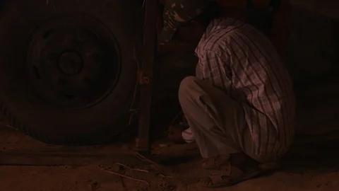 A worker preparing for the movie screening at night- Shot on Sony FS7 動画素材 90890352