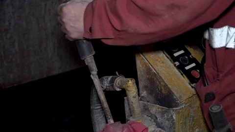 Worker presses the lever Stock-Footage 97160509
