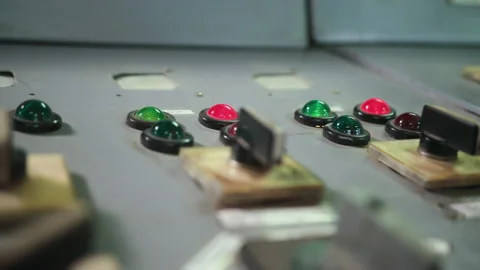 Worker pressing buttons on CNC machine control board in factory. Young engineer Stock Footage 146645216