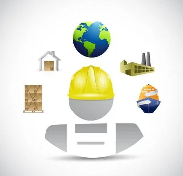 Worker in the product logistics industry Illustrazione stock