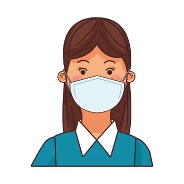 Worker profession using face mask 스톡 일러스트
