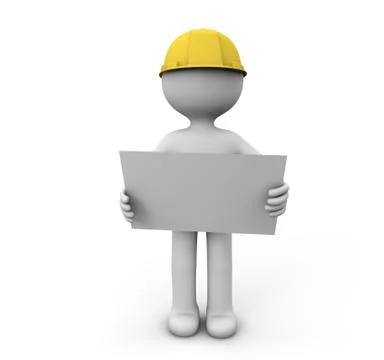 Worker with a project Stock Illustration