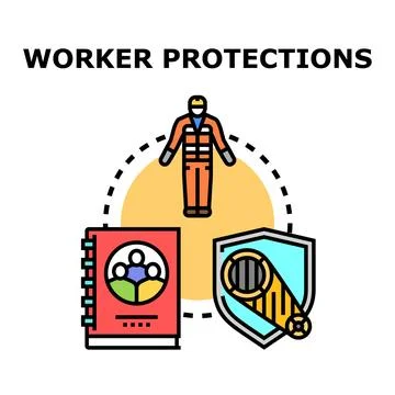 Worker protections concept for occupational safety regulations Stock Illustration