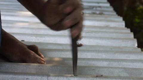 Worker Punching Hole Видео 332581330