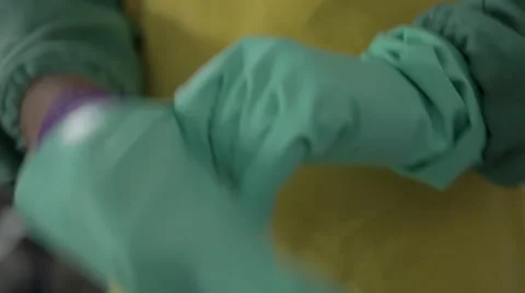 Worker Puts On Safety Gloves Stock Footage 44291824