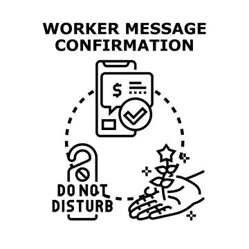 Worker receiving message confirmation for successful task Stock Illustration