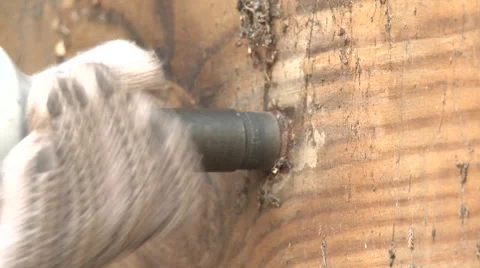 Worker removing bolt Stock Footage 57674984