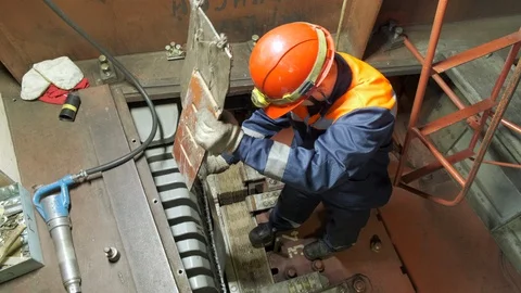 Worker Repairman midle p Stock-Footage 128231847