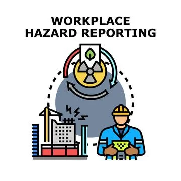 Worker reporting workplace hazards and environmental risks Stock Illustration