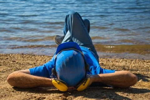 A worker is resting . Stock Photos