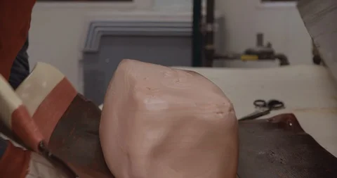 Worker Rolling Candy In Slow Motion 스톡 동영상 105342834