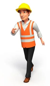 Worker is running Stock Illustration