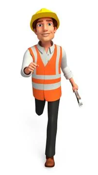 Worker is running Illustrazione stock