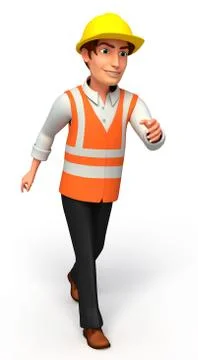 Worker is running Stock Illustration