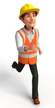 Worker is running Stock Illustration