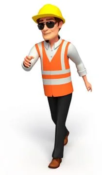Worker is running Stock Illustration