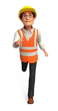 Worker is running Stock Illustration