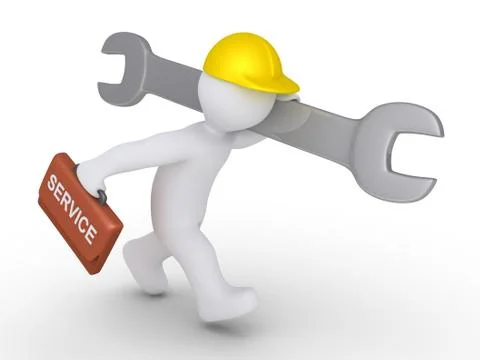 Worker is running to provide service Stock Illustration