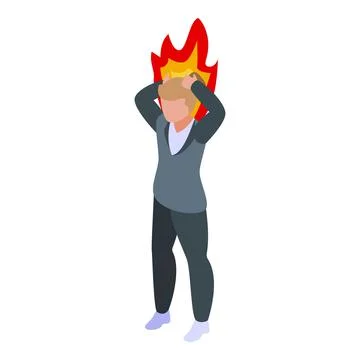 Worker rush job icon, isometric style Stock-Illustration