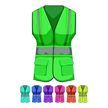 Worker safe vest cartoon vector graphic Stock Illustration