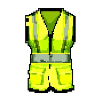 Worker safe vest game pixel art vector illustration Stock Illustration