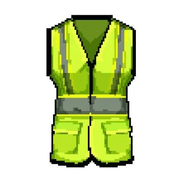 Worker safe vest pixel art vector illustration Stock Illustration
