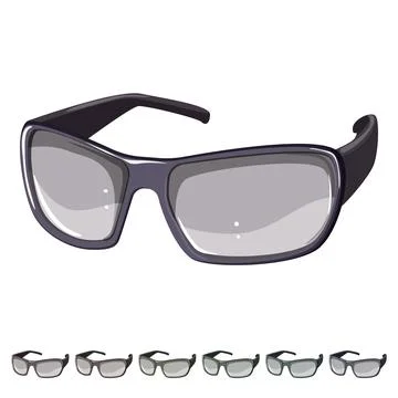 Worker safety glasses cartoon vector graphic Illustrazione stock