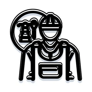 Worker with safety helmet and construction tools Stock Illustration