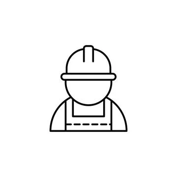 Worker, safety icon. Simple line, outline vector elements of safety at work for Stock Illustration