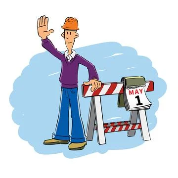 Worker says stop Stock Illustration