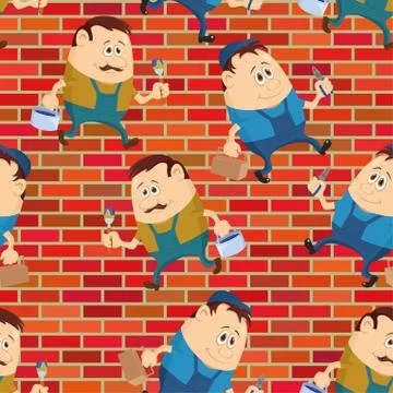 Worker, seamless pattern Stock Illustration