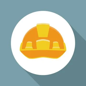 Worker Security helmet Vector Ilustration icon urban Illustrazione stock
