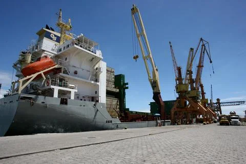 Worker serving the port of Ilheus Stock Photos