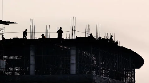 Worker set up concrete mold in construction site, Time lapse. Stock Footage 62825242
