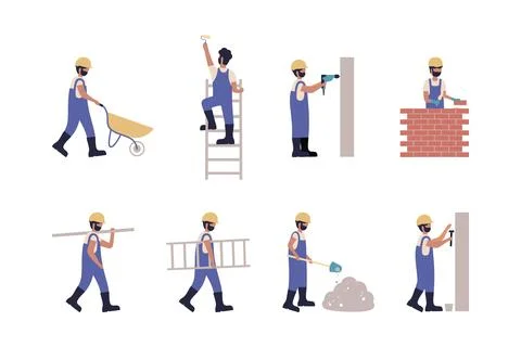 Worker set Stock Illustration