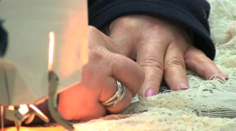 A worker at a sewing machine Stock Footage 46296462