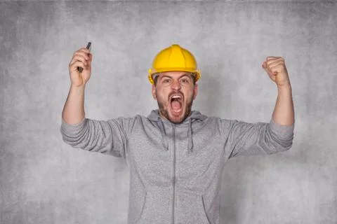 Worker shouts Stock Photos