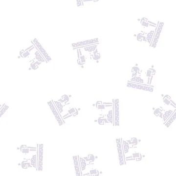 Worker shovel soil for analyzing glyph seamless pattern Illustrazione stock