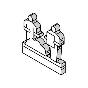 Worker shovel soil for analyzing isometric icon vector illustration Illustrazione stock