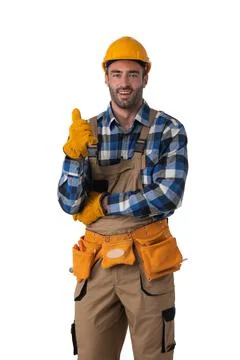 Worker showing thumb up Stock Photos